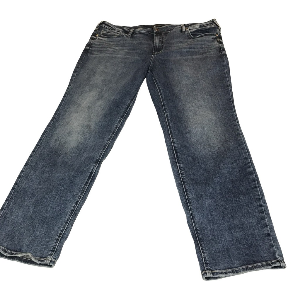 Silver Jeans Co Suki Straight Fluid Denim Jeans Womens Size 20 (40x30) Dark Wash